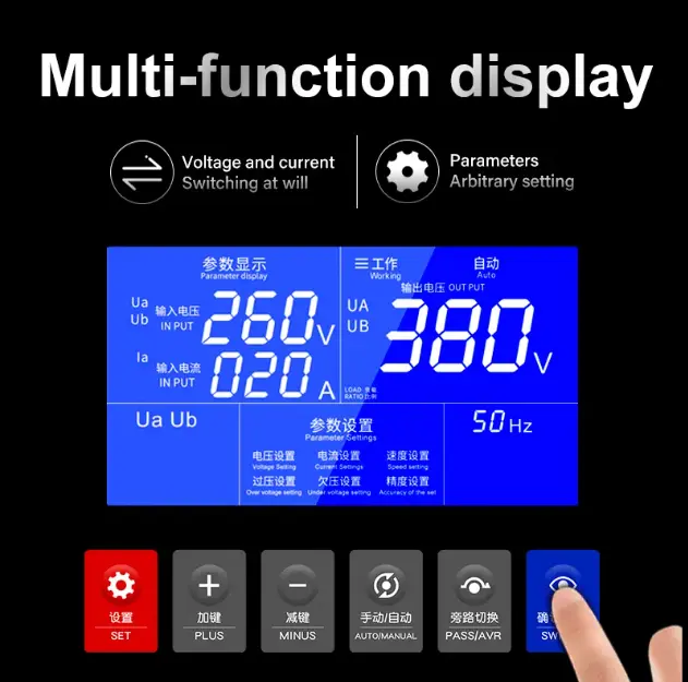 3 phase voltage stabilizer display